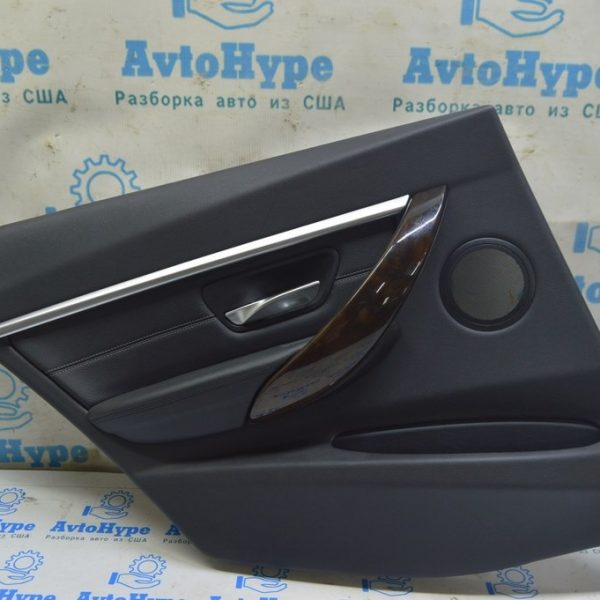 Обшивка двери (карточка) зад лев BMW 3 F30 12-19 чёрн кожа, под дерево (02) 51427280917