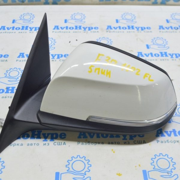 Зеркало боковое левое BMW 3 F30 4d 13-18 usa 5 пинов, крепление мат, поворотник, белое (02) 51167345665