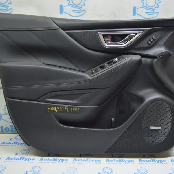 Обшивка двери (карточка) перед лев Subaru Forester 19- SK (01) черная кожа Harman,с памятью 94216SJ130VI