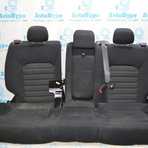 Задний ряд сидений 2 ряд Ford Fusion mk5 13-16 тряпка черн, белая строчка (05) DS7Z-5466600-ACDS7