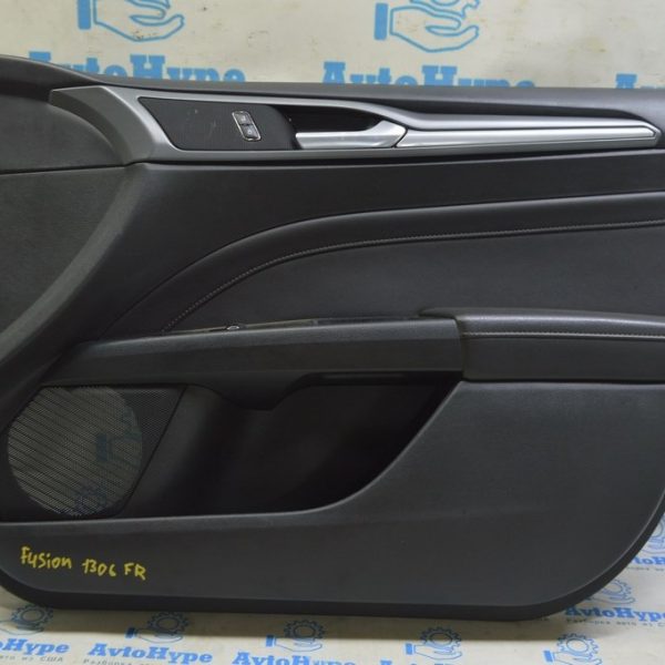Обшивка двери карточка передняя правая Ford Fusion mk5 13-16 черн кожа (06) Titanium DS7Z-5423942-GA