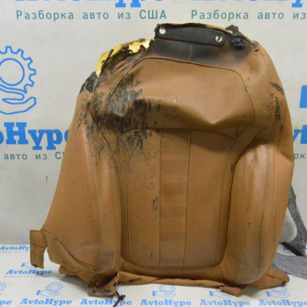 Обшивка спинки водительского сиденья BMW X5 G05 19-23 кожа коричневая (01) оплавлена 52 10 8493351