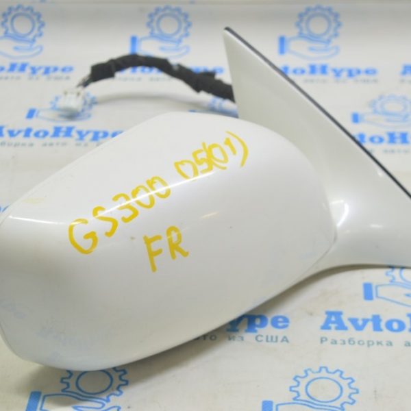 Зеркало боковое правое Lexus GS300 GS350 GS430 GS450h 06-07 14 пинов, подогрев (01) белое 8790130240C1