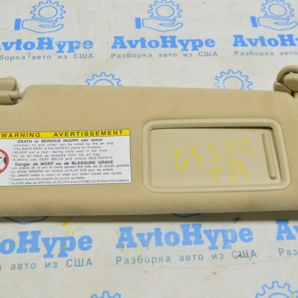 Козырек правый Lexus GS300 GS430 06-07 беж, без крючка (01) разбито зеркало 74310-30A20-A0