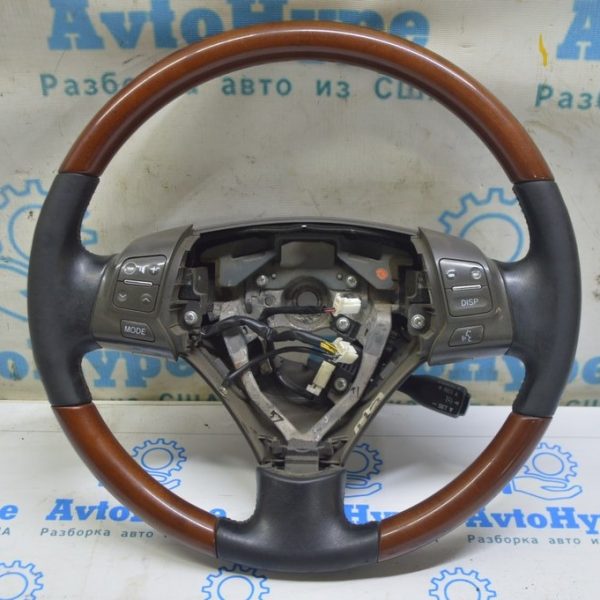 Руль голый Lexus GS300 GS350 06-07 кожа черн, с деревом (02) 45100-30A11-C1