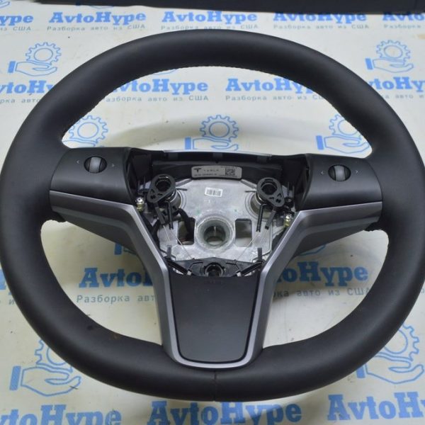 Руль голый Tesla Model 3 18- кожа чёрн, с подогревом (02) 1 тыс км 1490214-00-B