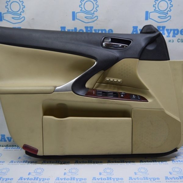 Обшивка двери (карточка) перед лев Lexus IS250/IS300/IS350 06-13 беж (01) под память сидения 67620-53320