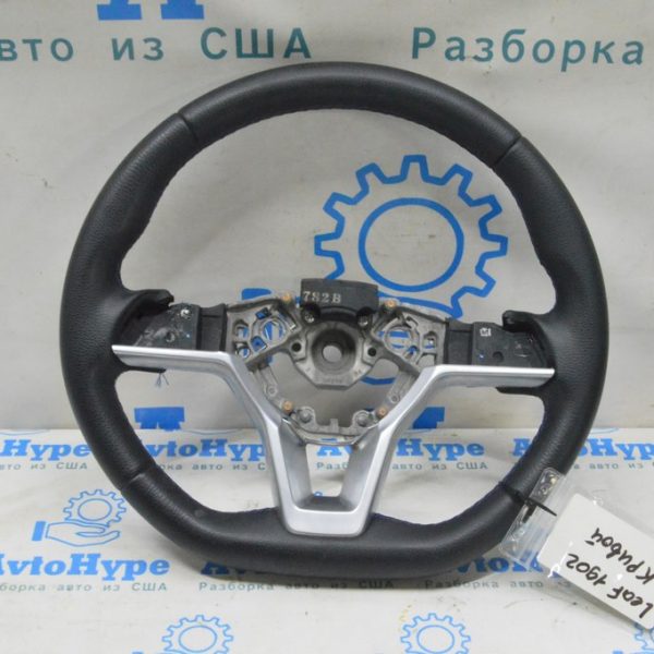 Руль голый Nissan Leaf 18-21 кожа черная (02) кривой 48430-5SA1B