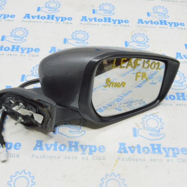 Зеркало боковое правое в сборе Nissan Leaf 18-19 (02) графит, 3 пина 963015SA0A