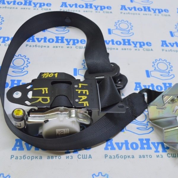 Пассажирский ремень безопасности с натяжителем Nissan Leaf 18-19 черный (01) 86884-5SA8B