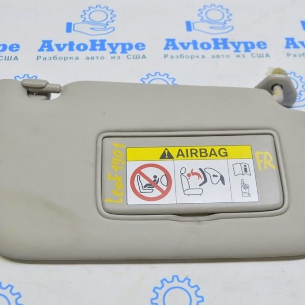 Козырек правый Nissan Leaf 18- серый с подсветкой с крючком (01) трещина 96400-5SA0E