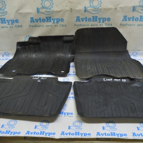 Комплект ковриков Nissan Leaf 18- резина черная 999E4-8Z000V