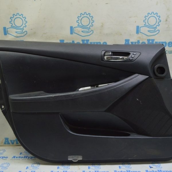 Обшивка двери карточка передняя левая Lexus ES350 07-09 черная, подлокотник кожа 67620-33B30-C1
