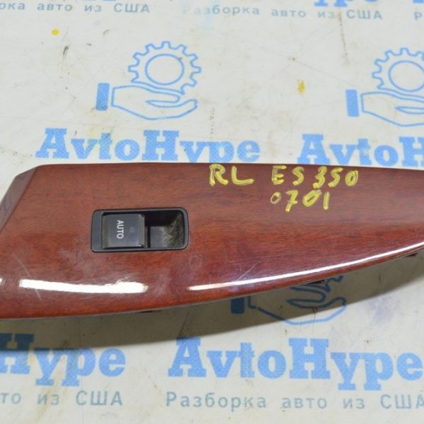 Накладка управления стеклоподъемником задним левым Lexus ES350 07-09 под дерево, потёрта 74280-33060-E1
