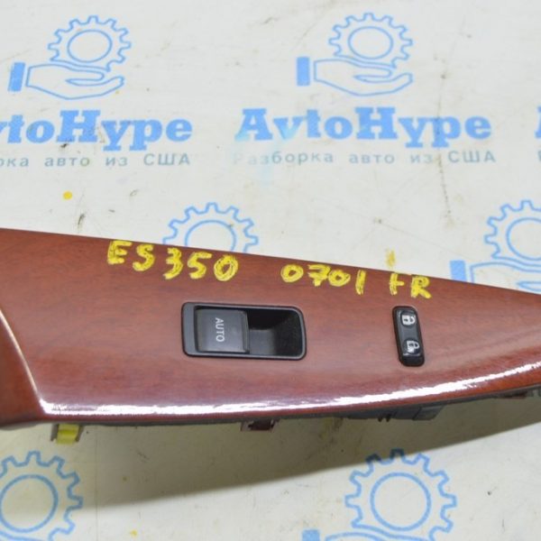 Накладка управления стеклоподъемником передним правым Lexus ES350 07-09 под дерево 74230-33070-E1