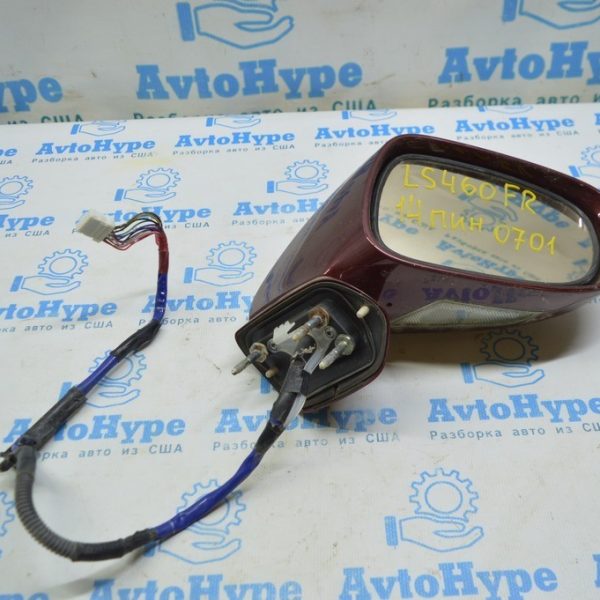 Зеркало боковое правое Lexus LS460 LS600h 07-12 14 пин (01) бордовый цвет 87910-50551-C0