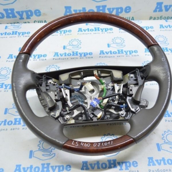 Руль (голый) Lexus LS460 LS600h 07-12 беж кожа,красное дерево (01) 45100-50230-E0