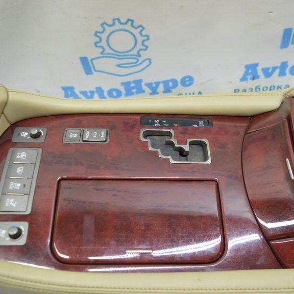 Накладка центральной консоли с подстакаником Lexus LS460 LS600h 07-12 красное дерево 58805-50040-E0