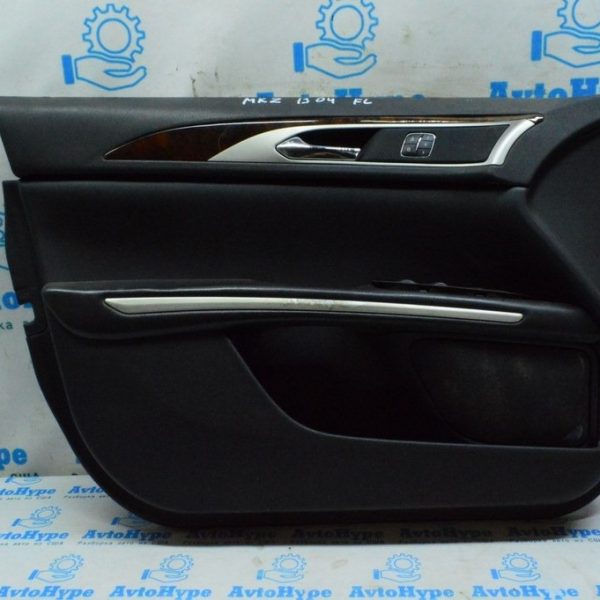 Обшивка двери (карточка) перед лев Lincoln MKZ 13-16 дорест черн с дерев. вставкой (04) DP5Z-5423943-BM