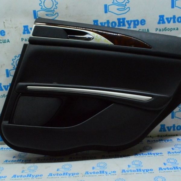 Обшивка двери (карточка) зад прав Lincoln MKZ 13-16 дорест черн с дерев. вставкой (04) DP5Z-5427406-BL