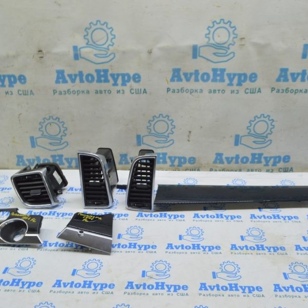 Комплект накладок передней панели Porsche Panamera 10-16 черн глянец