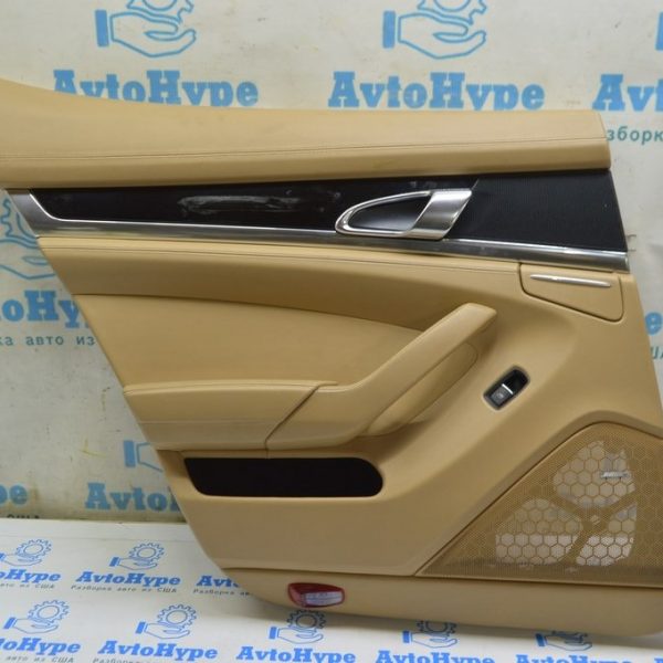 Обшивка двери (карточка) зад лев Porsche Panamera 10-16 беж,без сеток и накладки 970555913008ED