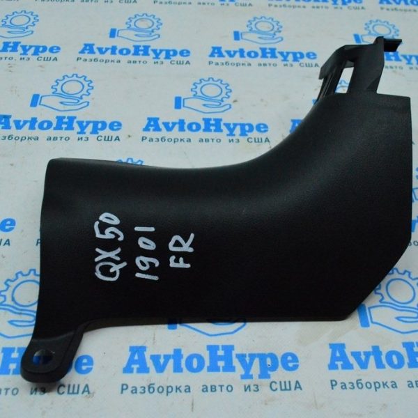 Накладка передней стойки нижняя правая Infiniti QX50 19- черная 66900-5NA0A