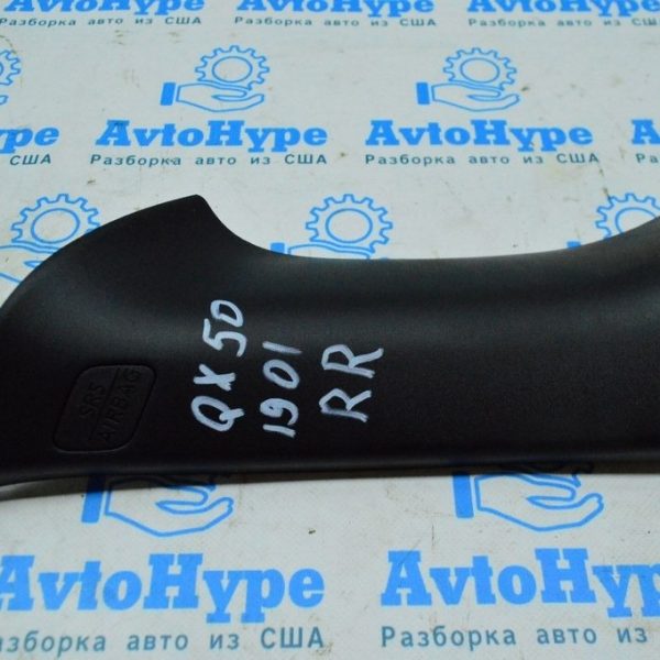 Накладка задней стойки правая Infiniti QX50 19- черная 76934-5NA0A