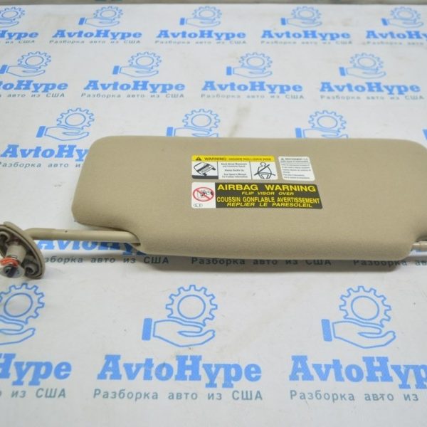 Козырек левый Lexus RX300 RX330 RX350 RX400h 04-09 бежевый, с крючком идеал 74320-0W280-A0