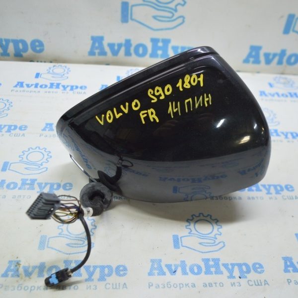 Зеркало боковое правое в сборре под 360 Volvo S90 16- (01) 14пин черный цвет 717 31663299