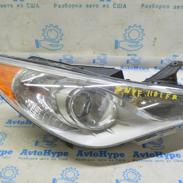 Фара передняя правая голая Hyundai Sonata 11-15 матовый отражатель (01) паяная деф стекла 921023Q000 А