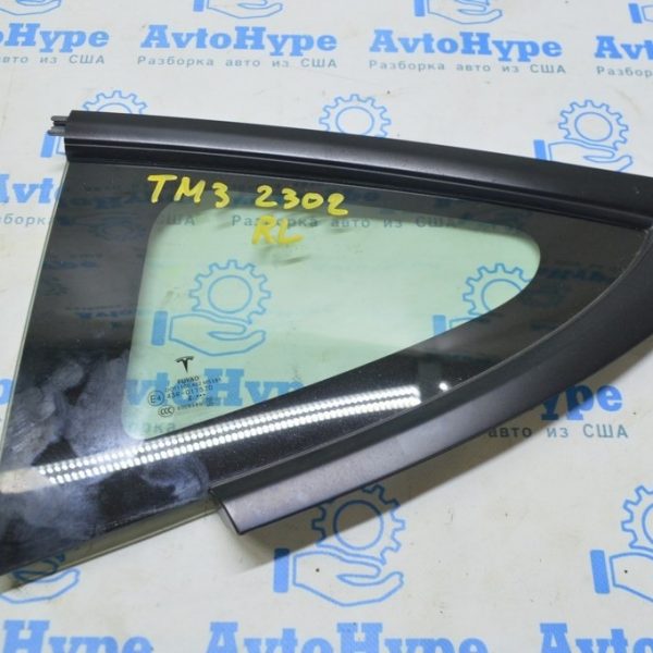 Форточка глухое стекло задняя левая Tesla Model 3 21- матовое обрамление 1514978-01-C