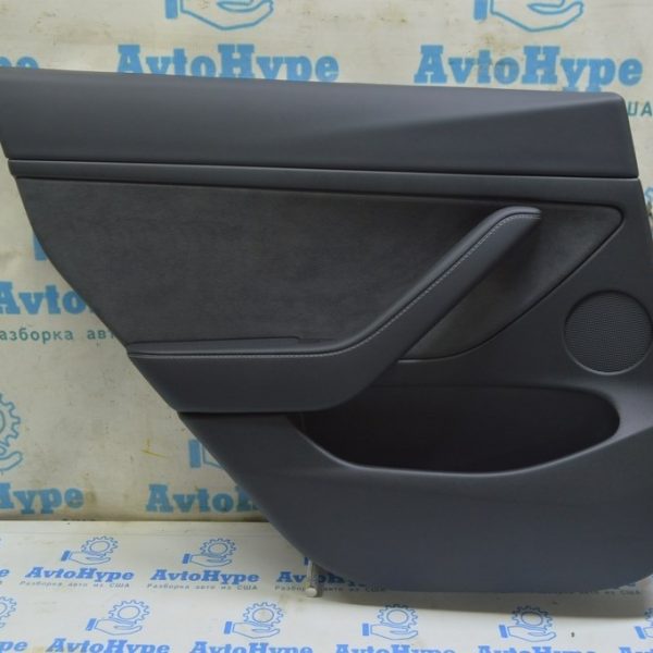 Обшивка двери карточка задняя левая Tesla Model 3 21- кожа чёрн с динамиком и упр.стекл. (02) 1588128-91-B