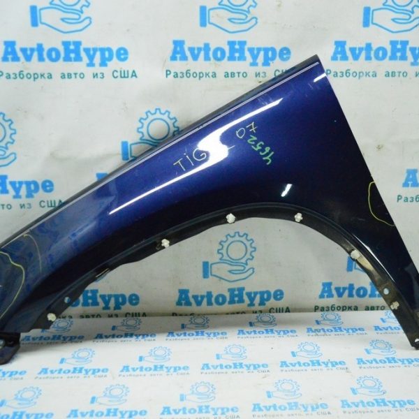 Крыло переднее левое VW Tiguan 09-17 (07) синий цвет 2 вмятины 5N0821105A