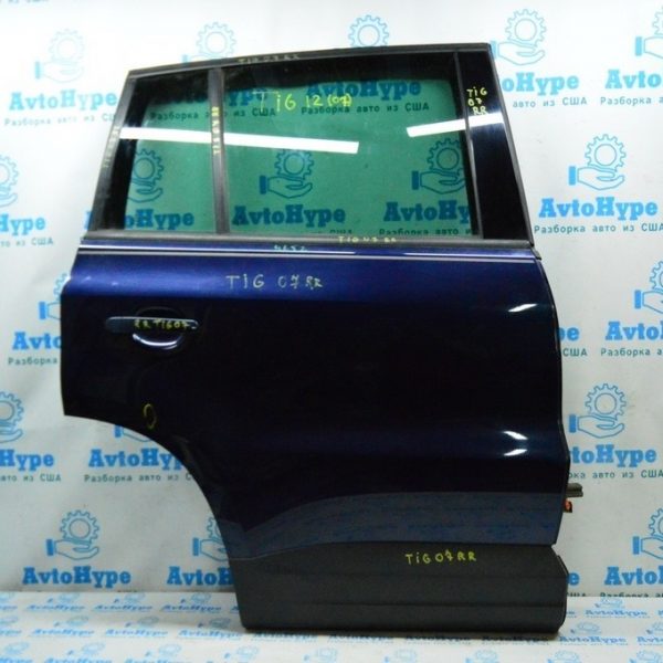 Дверь голая зад прав VW Tiguan 09-17 синий цвет (07) тычка 5N0-833-056-A