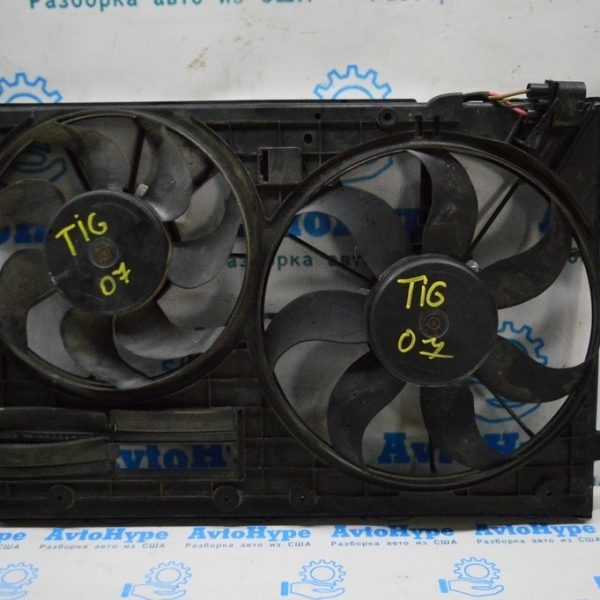 Диффузор кожух радиатора в сборе VW Tiguan 09-17 (07) без левого венилятора 1K0121205AJ9B9