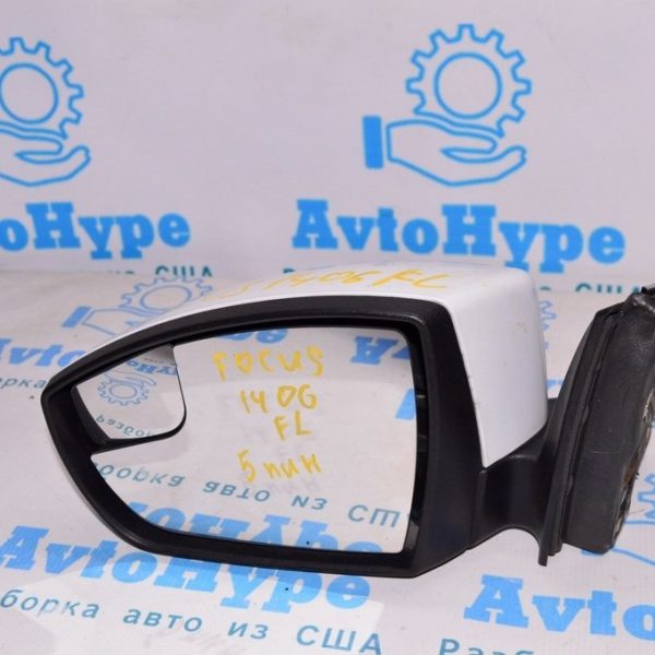 Зеркало боковое левое Ford Focus mk3 11-14 дорест usa с поворотником (06) белый 5 пин CM5Z-17683-C