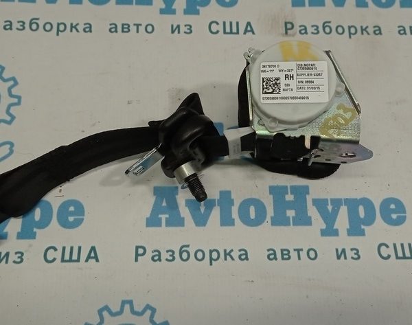 Ремень безопасности зад прав Jeep Renegade 15- черн 5VW77LXHAA