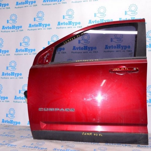 Дверь голая перед лев Jeep Compass 11-16 (02) красный цвет PRP 68079387AC