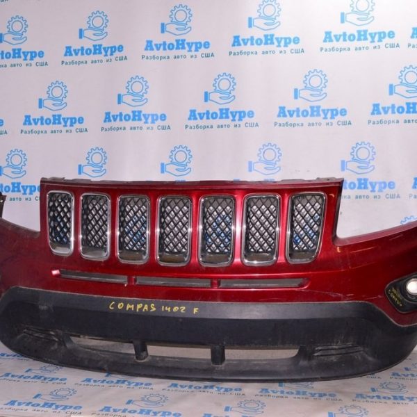 Хром вставки в решетку радиатора Jeep Compass 11-16 светлые, комплект 7шт 68109865AA