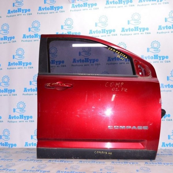 Дверь голая перед прав Jeep Compass 11-16 (02) красный цвет PRP 68079386AC